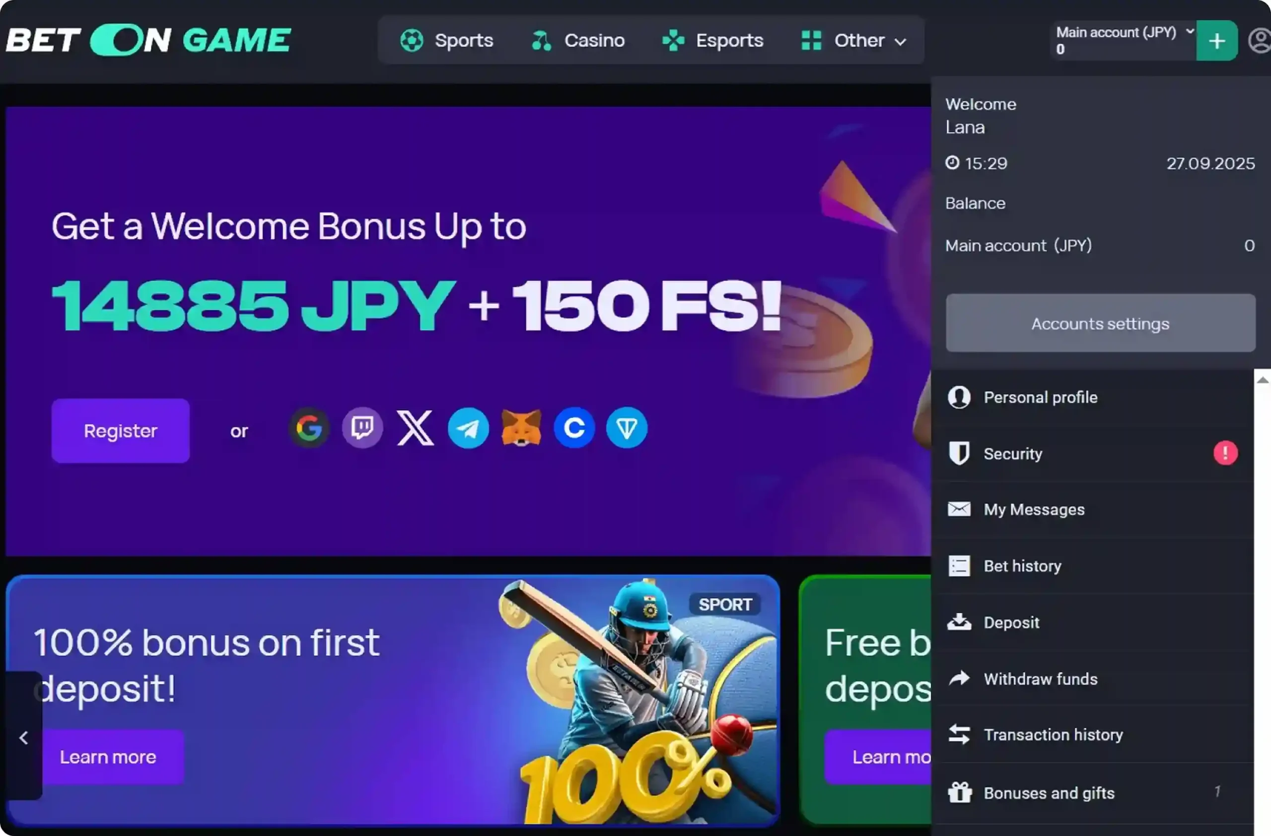 Successful BetonGame Login