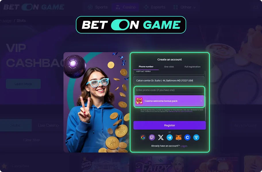 BetOnGame Registration Process step 3