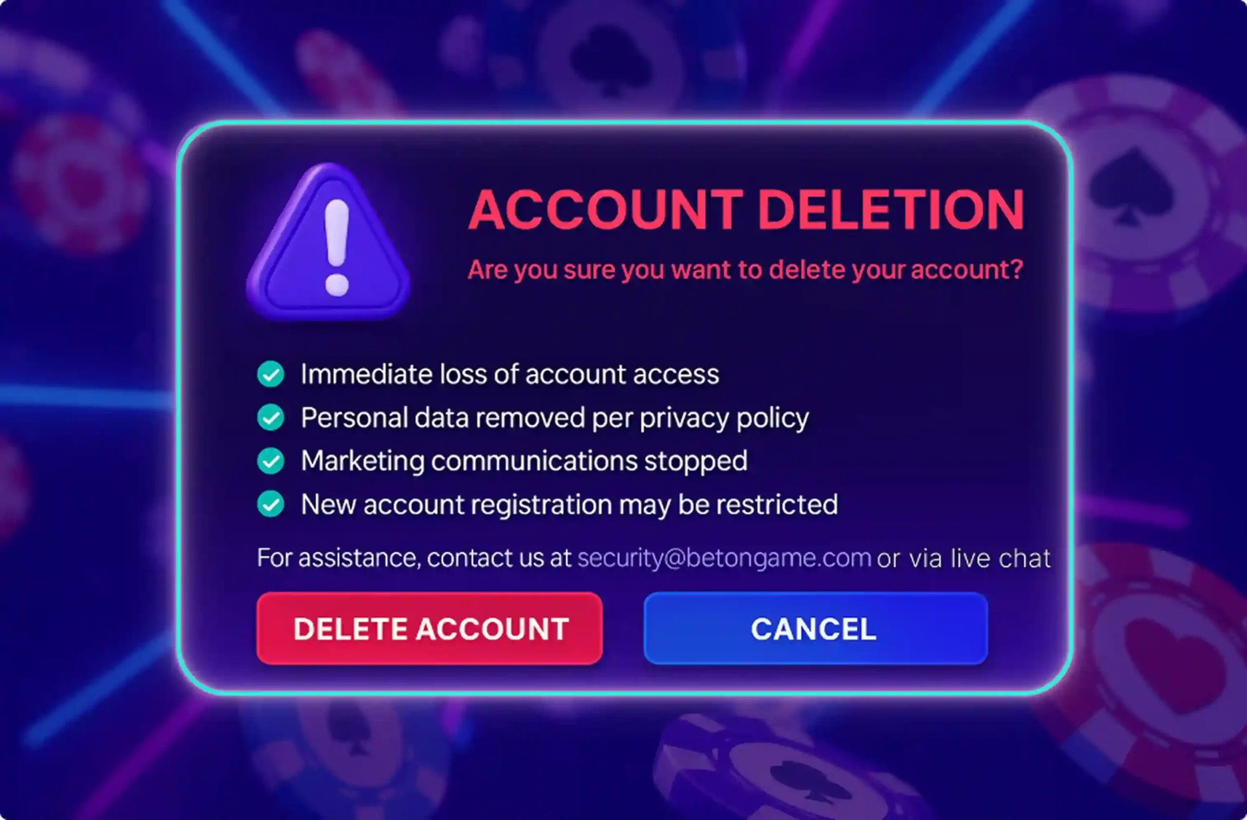 How to Delete BetOnGame Account