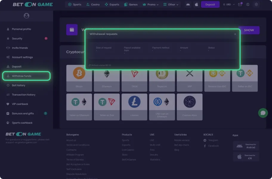 Withdraw Your Winnings
