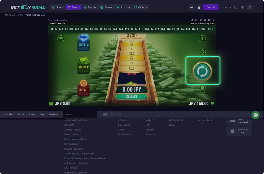 How to Play Slots at BetOnGame step 5