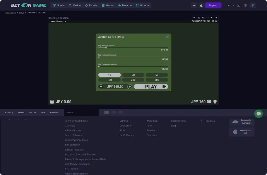 How to Play Slots at BetOnGame step 6